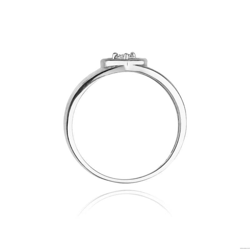 Pierścionek W0001 Diament 0,10ct Białe złoto 375