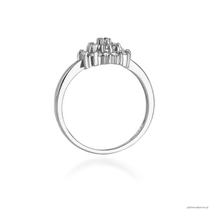 Pierścionek W0004 z diamentami Białe złoto 375
