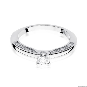 Pierścionek W0009 Diament 0,30ct Białe złoto 375