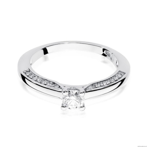 Pierścionek W0009 Diament 0,30ct Białe złoto 375
