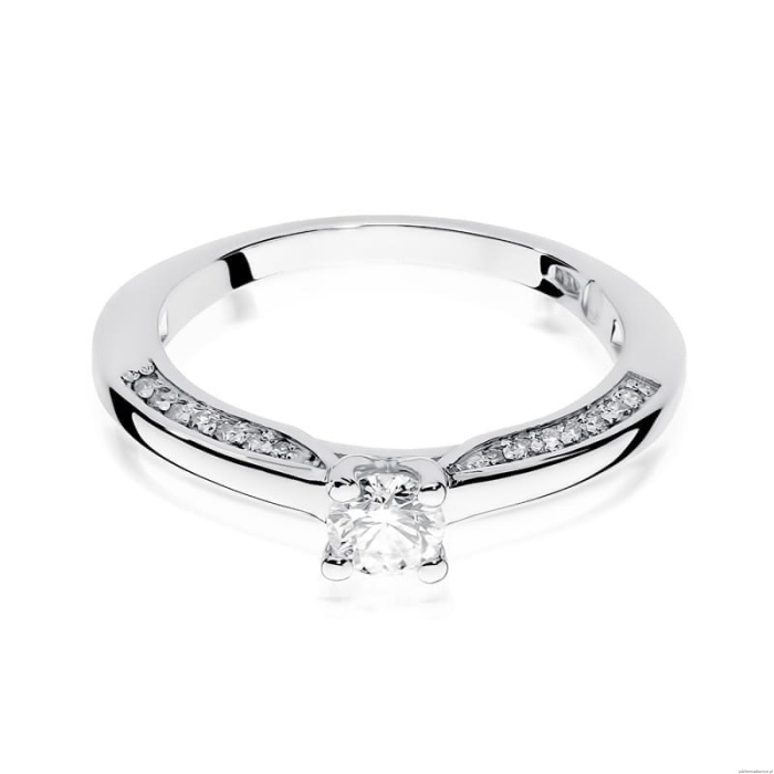 Pierścionek W0009 Diament 0,30ct Białe złoto 375