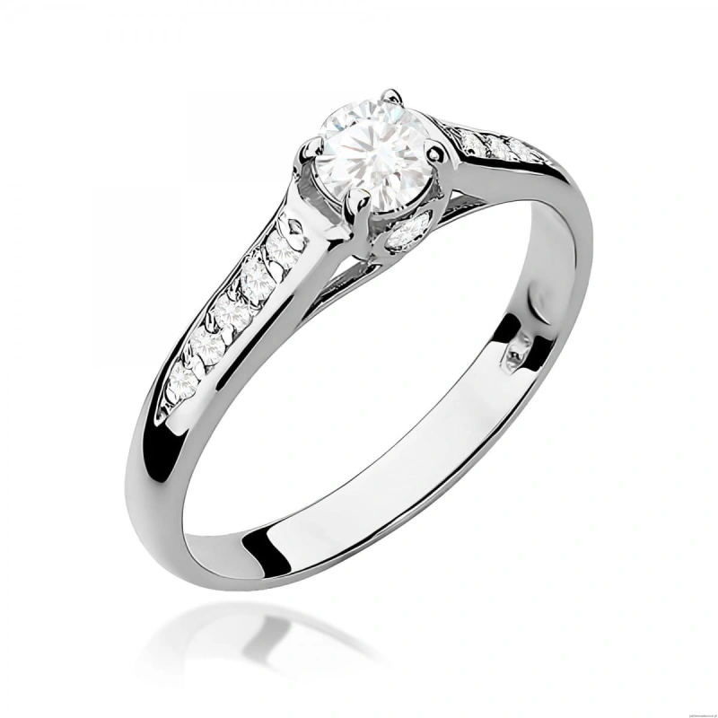 Pierścionek W0016 Diament 0,23ct Białe złoto 375