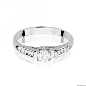 Pierścionek W0016 Diament 0,23ct Białe złoto 375