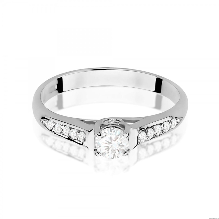 Pierścionek W0016 Diament 0,23ct Białe złoto 375