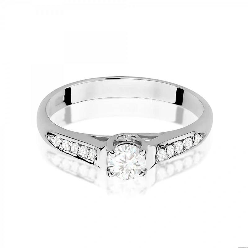 Pierścionek W0016 Diament 0,23ct Białe złoto 375