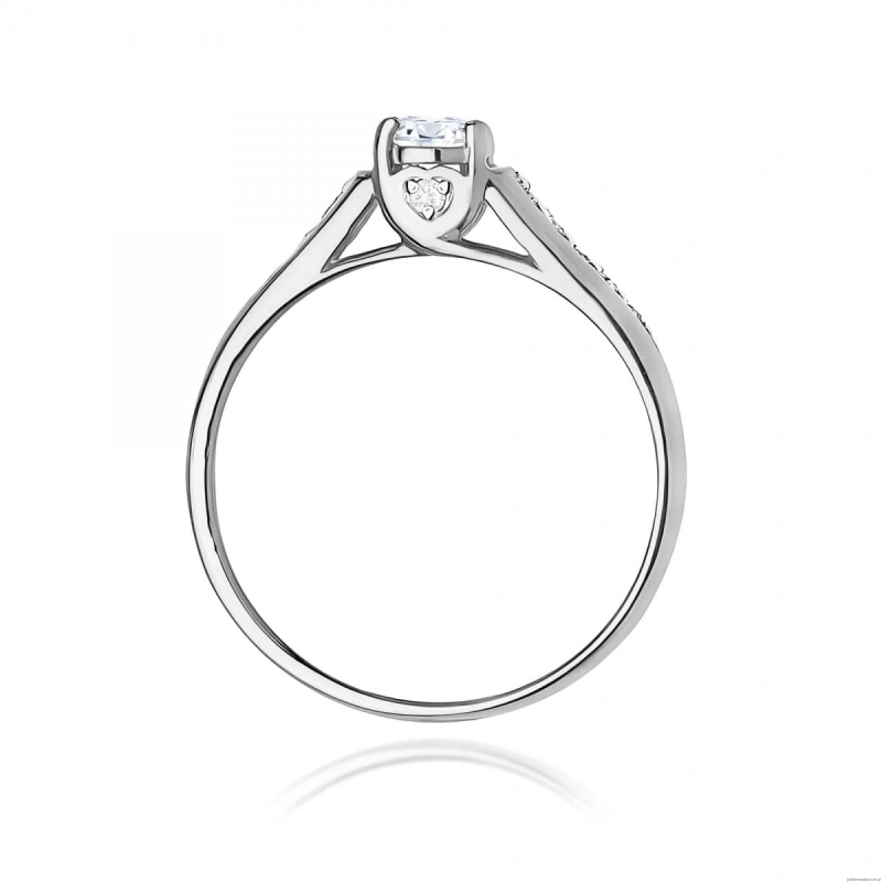 Pierścionek W0016 Diament 0,23ct Białe złoto 375