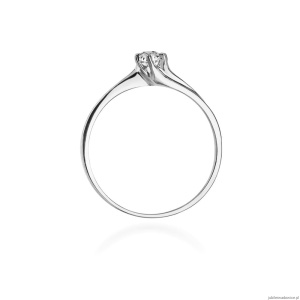 Pierścionek W0021 Diament 0,10ct Białe złoto 375