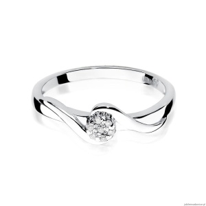Pierścionek W0022 z diamentami Żółte złoto 375