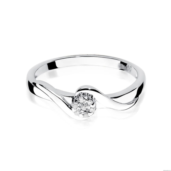 Pierścionek W0022 z diamentami Żółte złoto 375