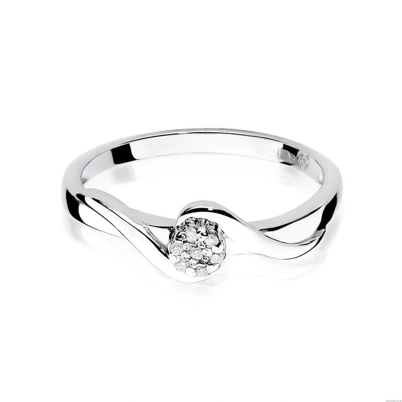 Pierścionek W0022 z diamentami Żółte złoto 375