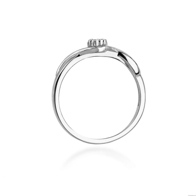 Pierścionek W0022 z diamentami Żółte złoto 375