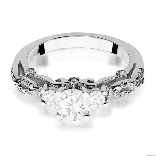 Pierścionek W0023 Diament 0,50ct Białe złoto 375