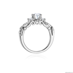Pierścionek W0023 Diament 0,70ct Białe złoto 375