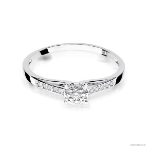 Pierścionek W0034 Diament 0,04ct Białe złoto 375