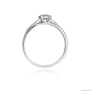 Pierścionek W0034 Diament 0,04ct Białe złoto 375