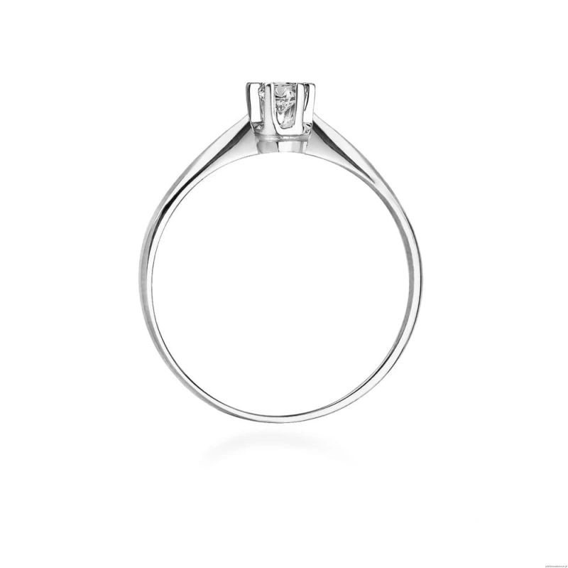 Pierścionek W0036 Diament 0,10ct Białe złoto 375