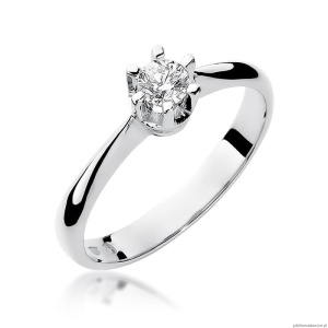 Pierścionek W0036 Diament 0,23ct Białe złoto 375