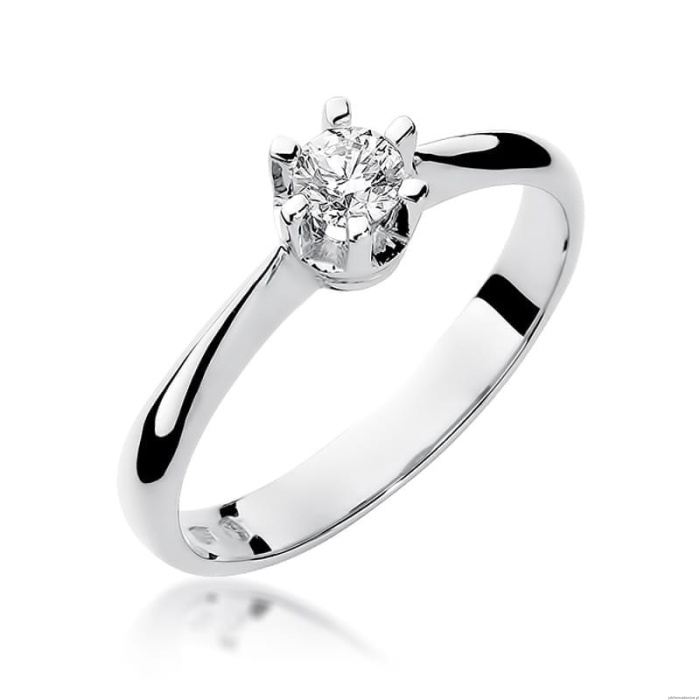 Pierścionek W0036 Diament 0,23ct Białe złoto 375
