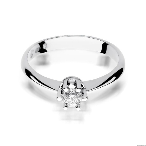Pierścionek W0036 Diament 0,23ct Białe złoto 375