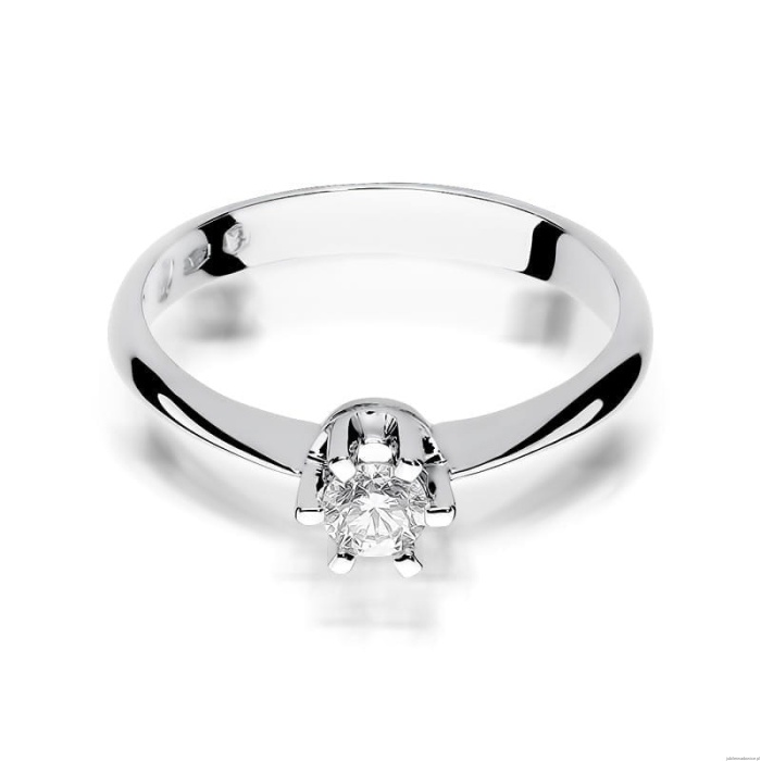 Pierścionek W0036 Diament 0,23ct Białe złoto 375