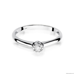 Pierścionek W0042 Diament 0,13ct Białe złoto 375