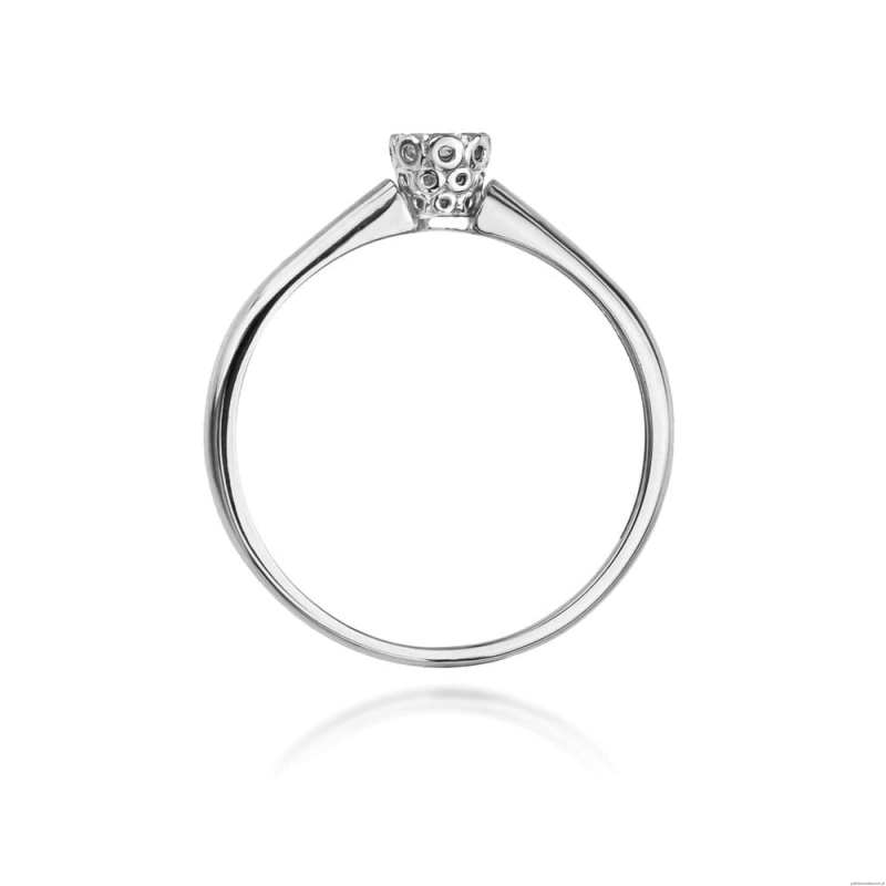 Pierścionek W0042 Diament 0,13ct Białe złoto 375