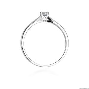 Pierścionek W0045 Diament 0,10ct Białe złoto 375