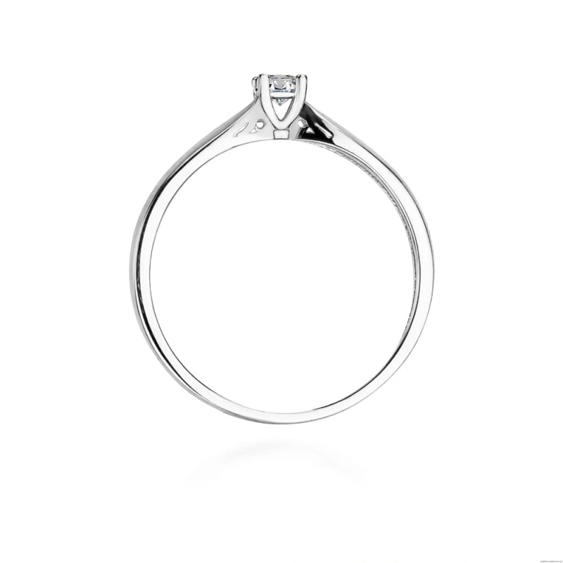 Pierścionek W0045 Diament 0,10ct Białe złoto 375