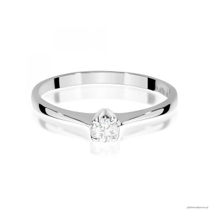 Pierścionek W0047 Diament 0,10ct Białe złoto 375