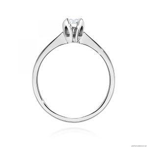 Pierścionek W0047 Diament 0,10ct Białe złoto 375