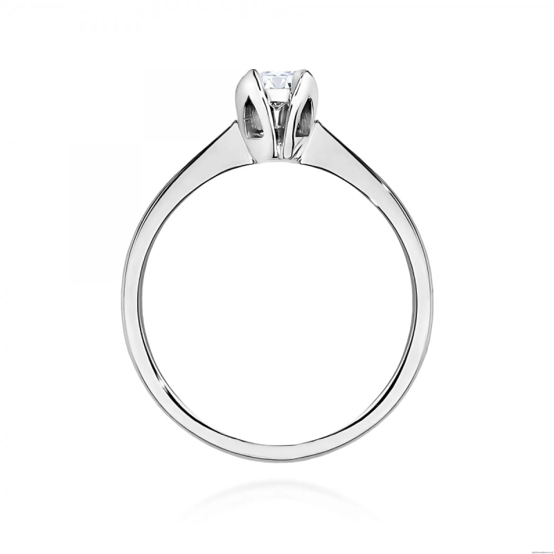 Pierścionek W0047 Diament 0,10ct Białe złoto 375