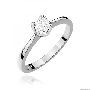 Pierścionek W0047 Diament 0,30ct Białe złoto 375