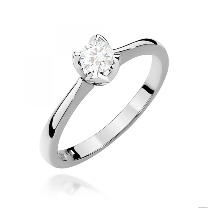 Pierścionek W0047 Diament 0,30ct Białe złoto 375
