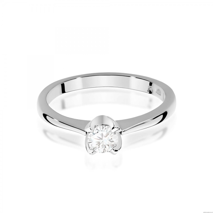Pierścionek W0047 Diament 0,30ct Białe złoto 375