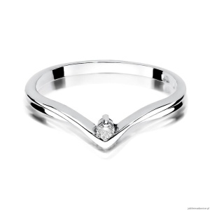 Pierścionek W0051 Diament 0,04ct Białe złoto 375