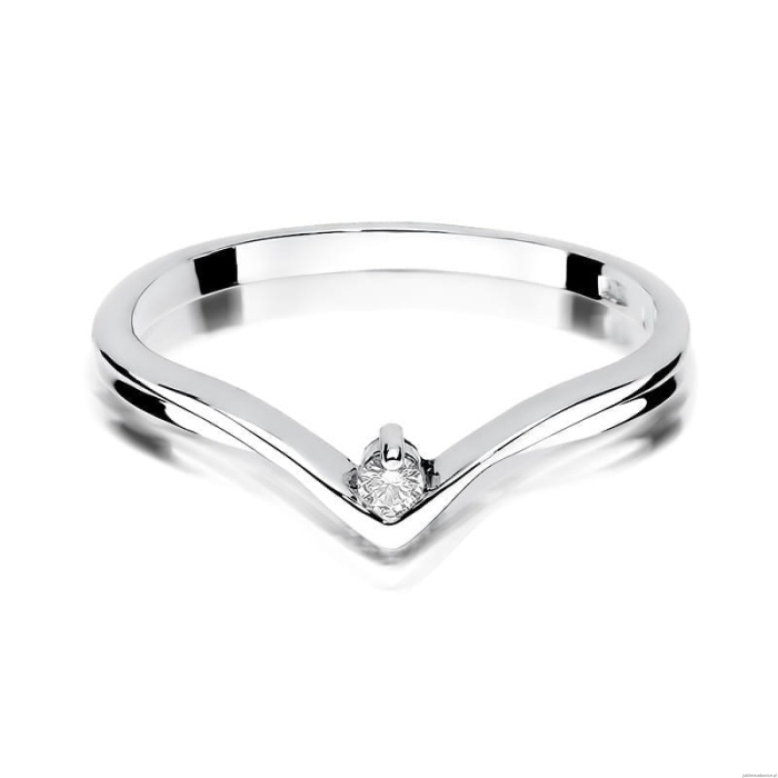 Pierścionek W0051 Diament 0,04ct Białe złoto 375