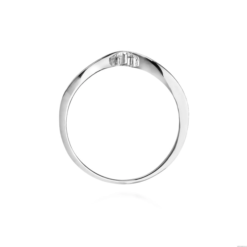 Pierścionek W0051 Diament 0,04ct Białe złoto 375