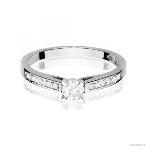 Pierścionek W0052 Diament 0,30ct Białe złoto 375