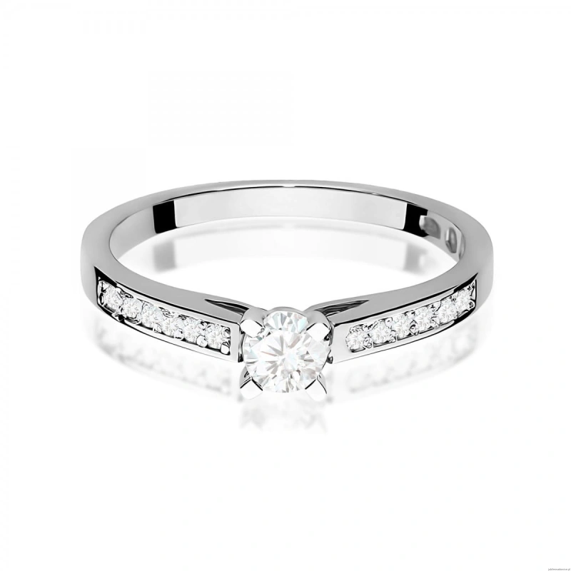Pierścionek W0052 Diament 0,30ct Białe złoto 375