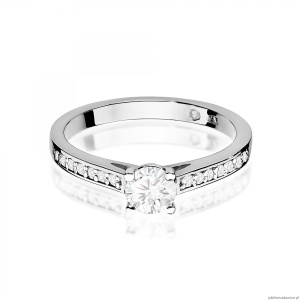 Pierścionek W0052 Diament 0,50ct Białe złoto 375