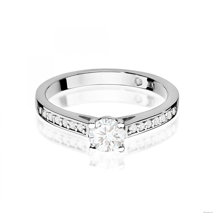 Pierścionek W0052 Diament 0,50ct Białe złoto 375