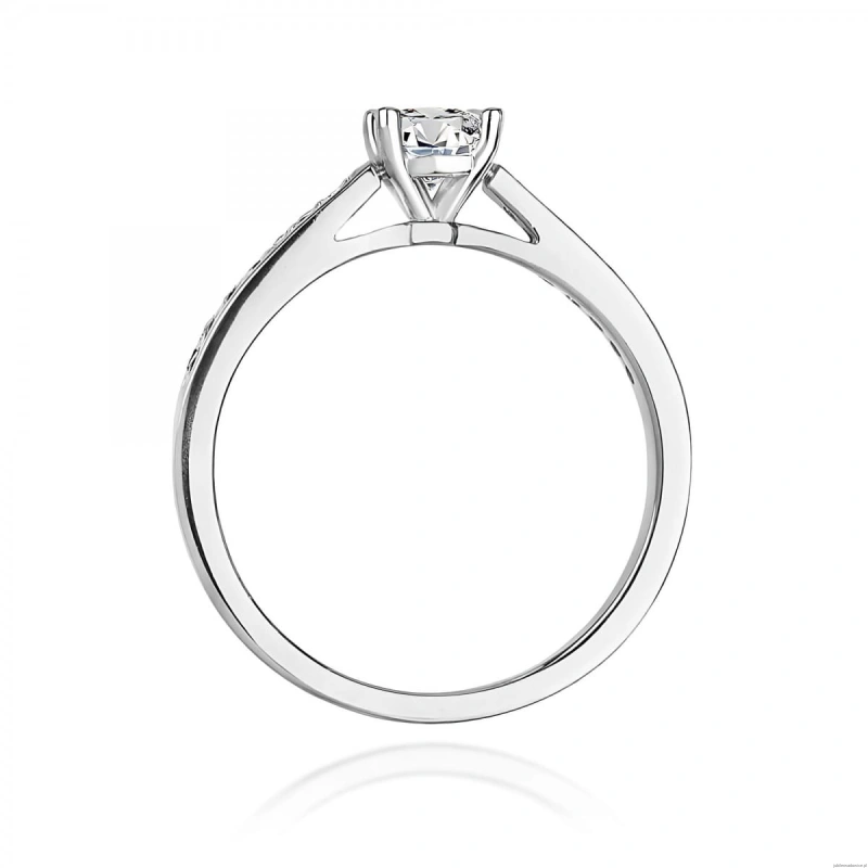 Pierścionek W0052 Diament 0,50ct Białe złoto 375