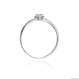 Pierścionek W0053 Diament 0,10ct Białe złoto 375