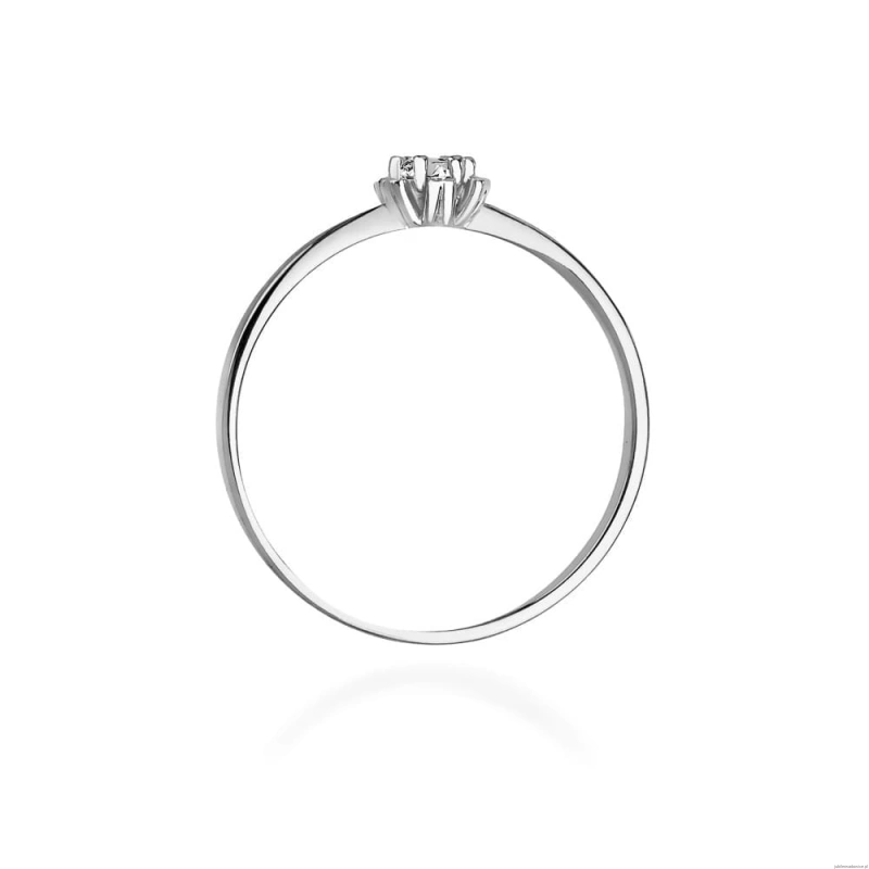 Pierścionek W0053 Diament 0,10ct Białe złoto 375