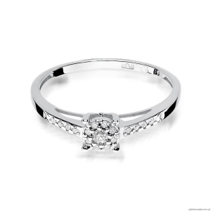 Pierścionek W0055 Diament 0,04ct Białe złoto 375