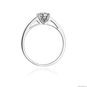 Pierścionek W0055 Diament 0,04ct Białe złoto 375