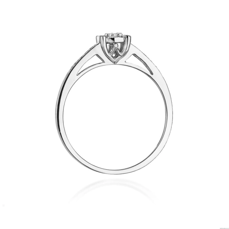 Pierścionek W0055 Diament 0,04ct Białe złoto 375