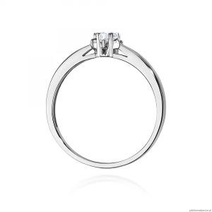 Pierścionek W0061 Diament 0,10ct Białe złoto 375
