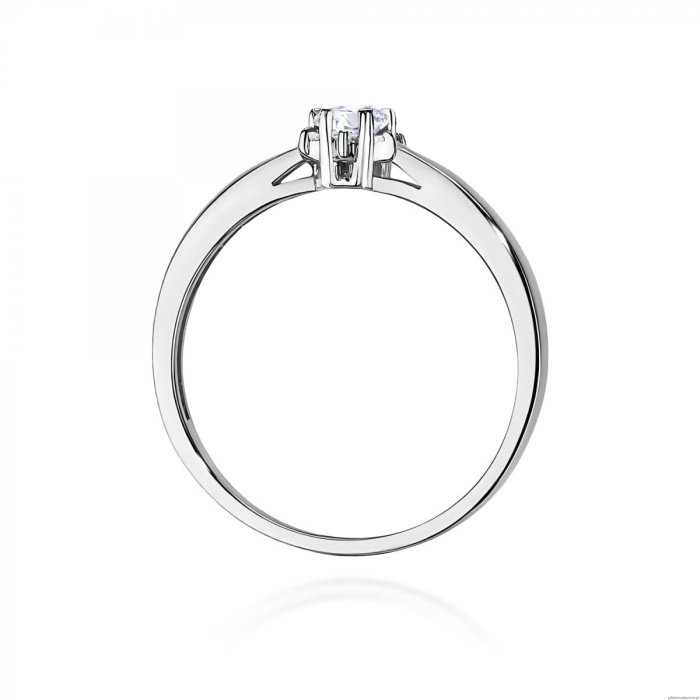 Pierścionek W0061 Diament 0,10ct Białe złoto 375