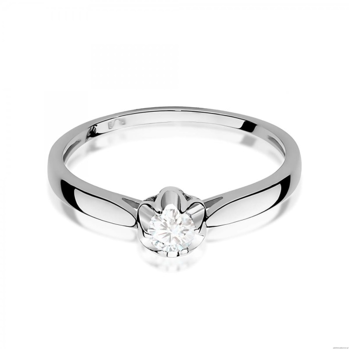 Pierścionek W0062 Diament 0,15ct Białe złoto 375